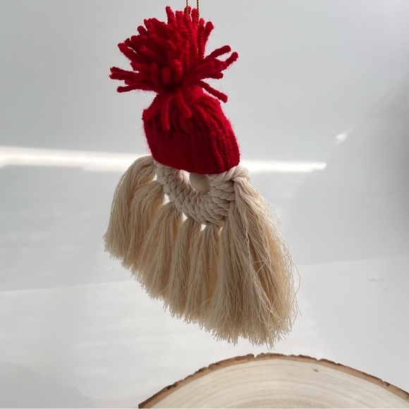 Macrame Gnome Tree Ornament - Picture 5 of 7